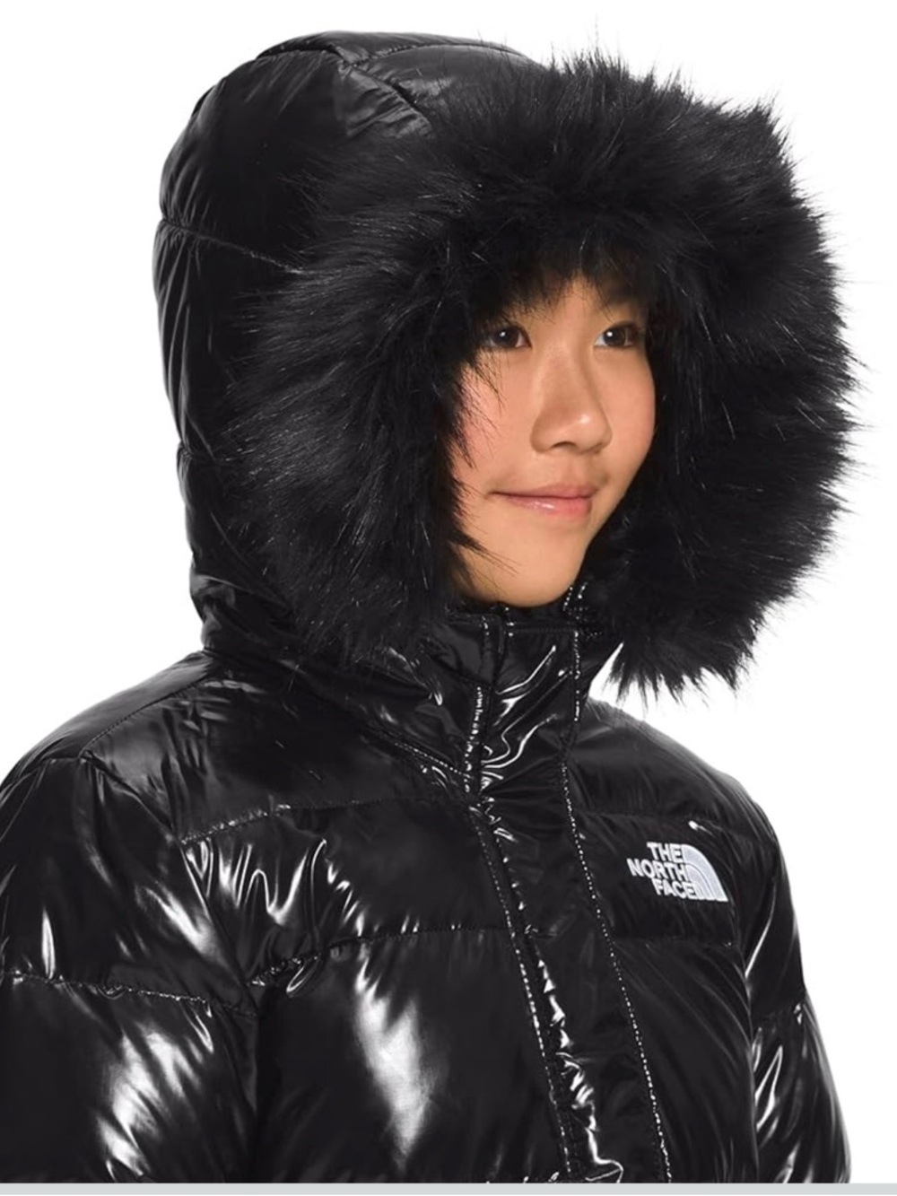TNF Long Down Shiny Parka Girls Size Large 12